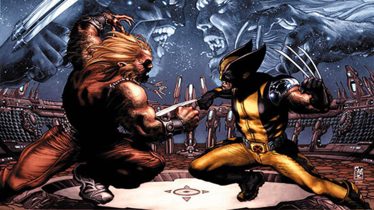 Wolverine and Sabretooth at each other’s throats in Marvel Knights Animation