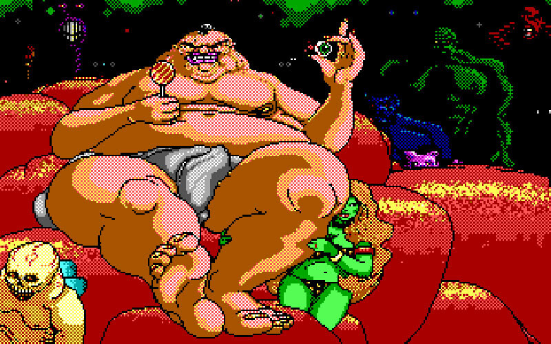 The Bizarre Ms-Dos Games Of The Internet Archive 27260-Tongue-Of-The-Fatman-Dos-Screenshot-The-Fatman-Himself-Ega