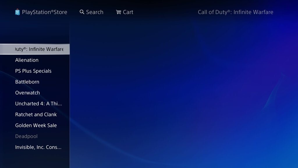 Playstation Store Leaks Call Of Duty: Infinite Warfare