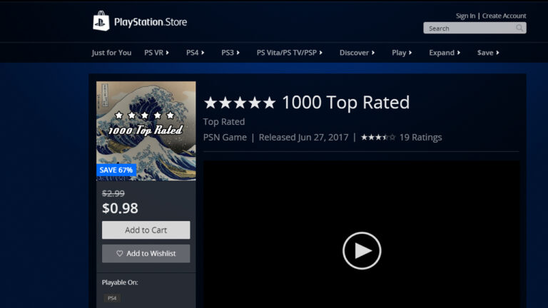 Sony Removes Easy Platinum Trophy Game From The PlayStation Network