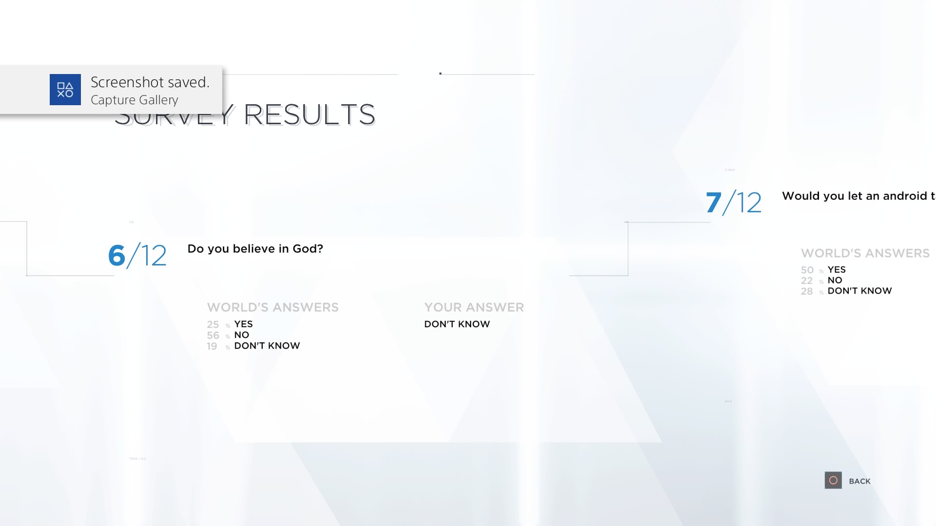 Detroit: Become Voluntary in-game Survey 4