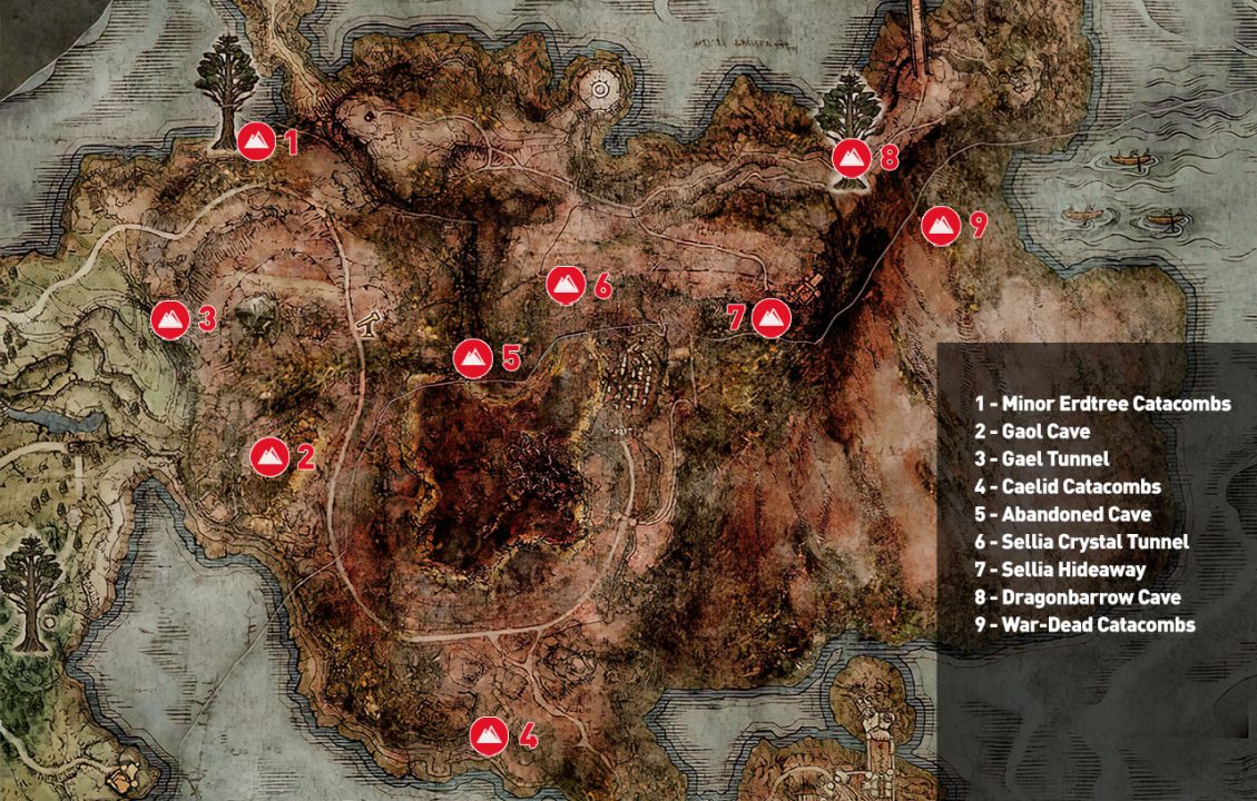 Elden Ring Guide: Mountaintops of the Giants Dungeons Locations 2