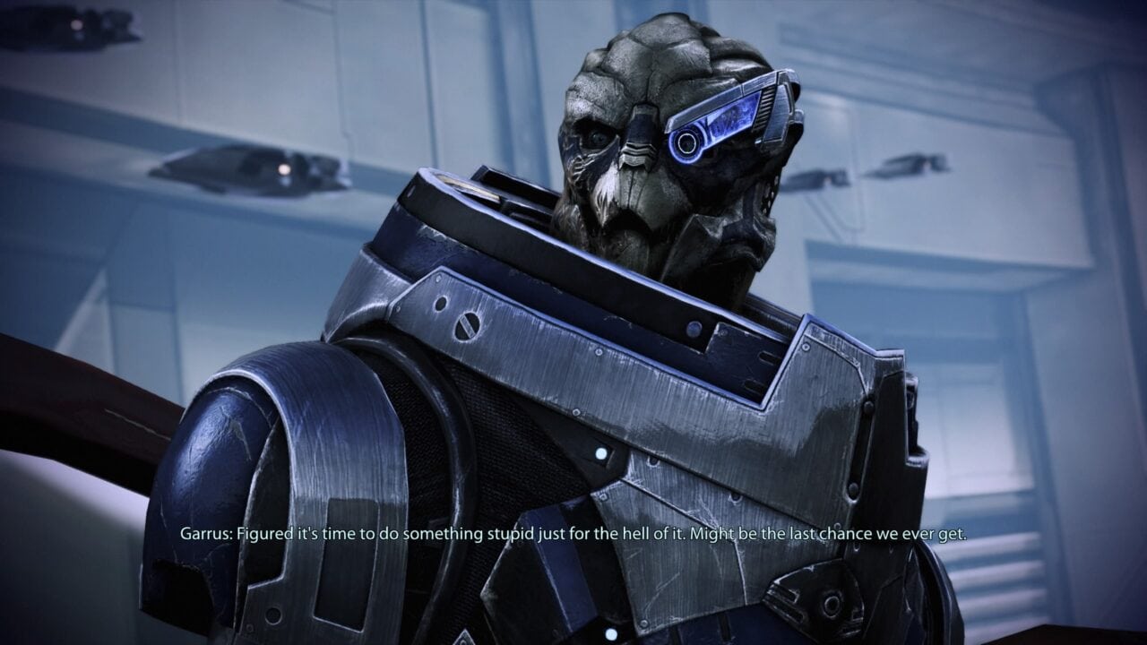 Garrus is one of the few companions to follow you through the whole Mass Effect trilogy.