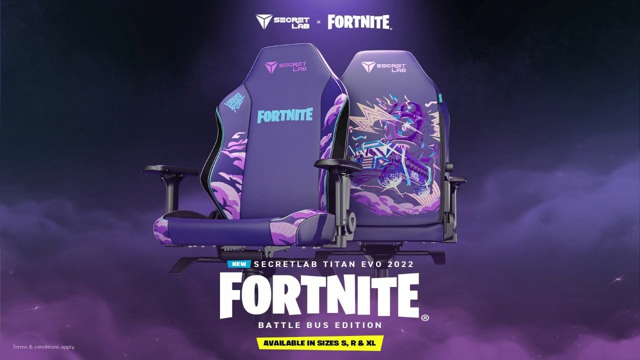 Secretlab & Fortnite Mashup For TITAN Evo 2022 Battle Bus Edition