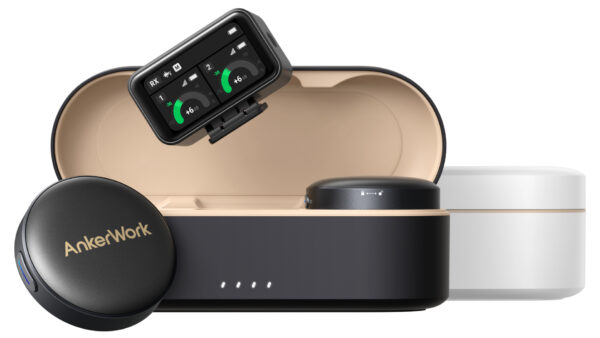 Micro Cravate Sans Fil AnkerWork M650 - Réduction Bruit Professionnelle, Autonomie 15h, Transmission 200m, écran Tactile