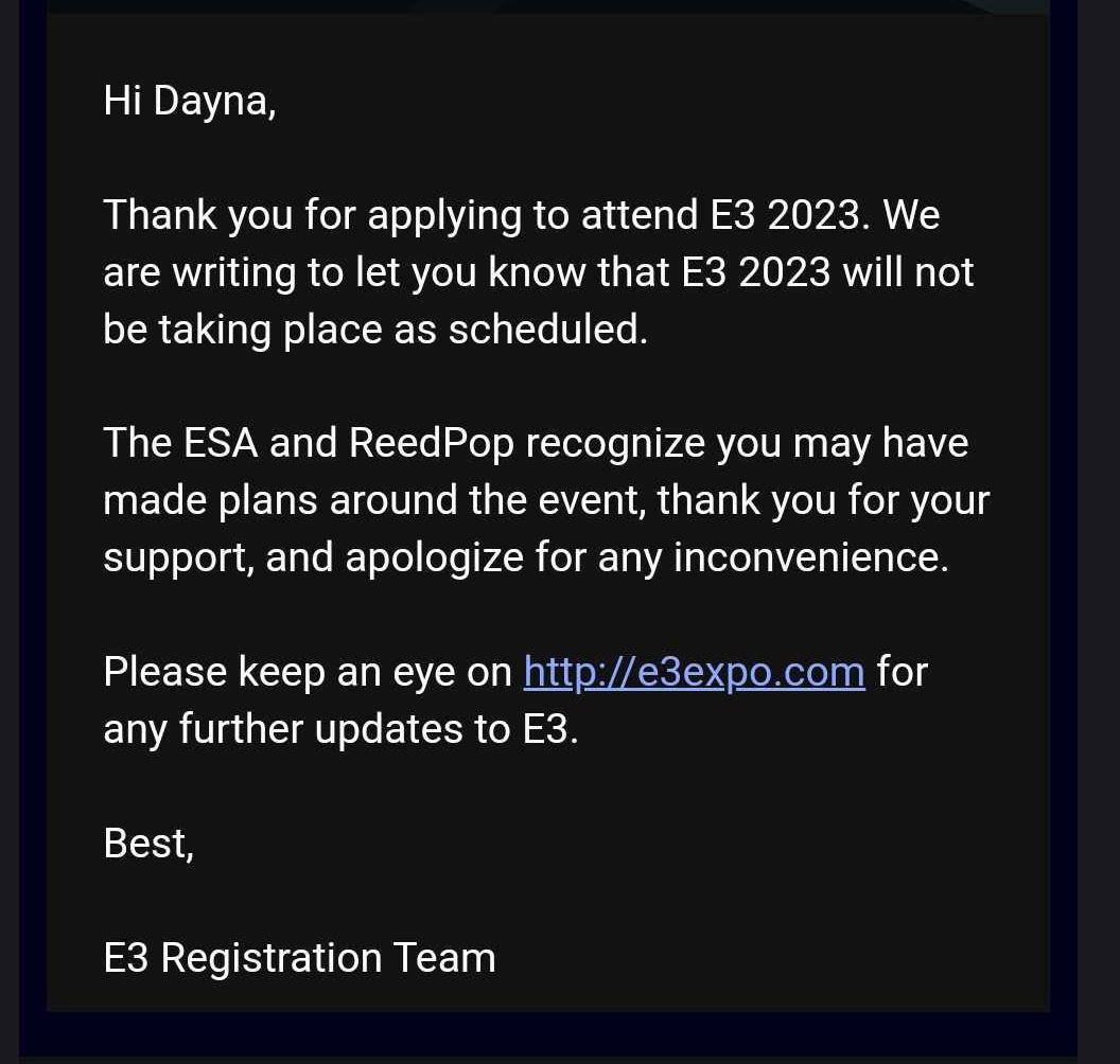 esa announces e3 is officially canceled 23033003 1