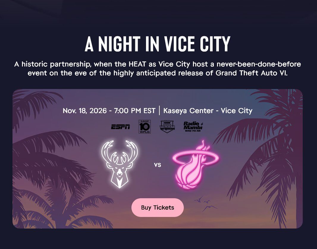 GTA 6 is Transforming the Miami Heat Into the Vice City Heat For One Night