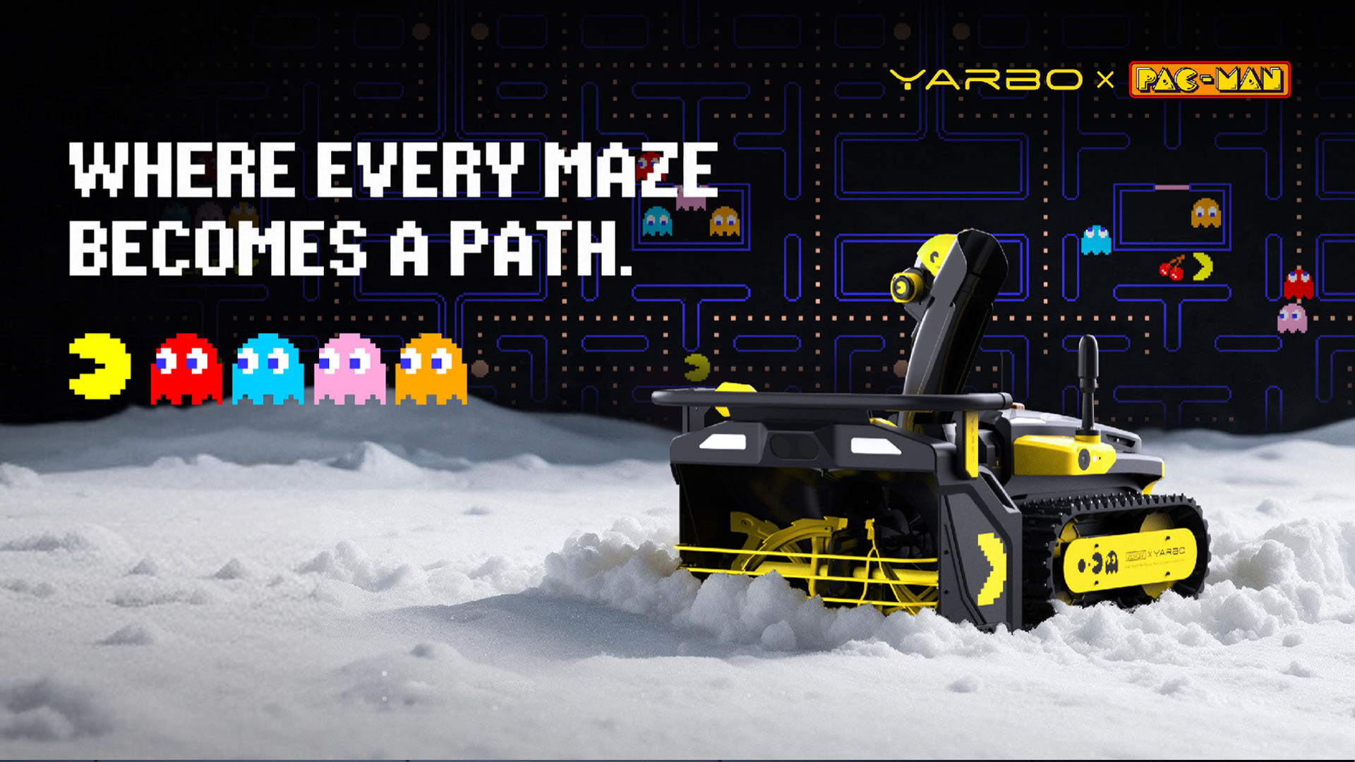 PAC-MAN Is Here To Gobble Up Snow And Clear Your Winter Mazes
